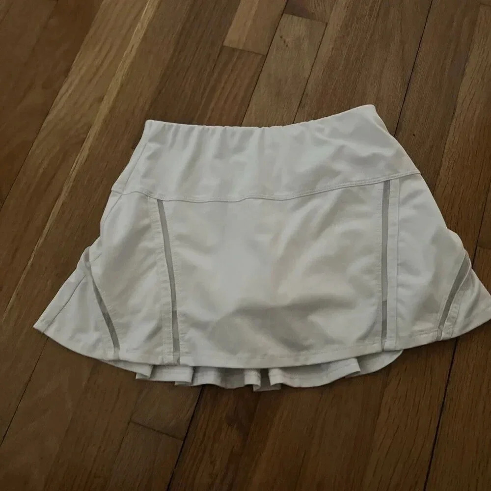 Lucky In Love Girls` Mini Inline White Tennis Skort Size M